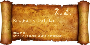 Krajcsik Lolita névjegykártya